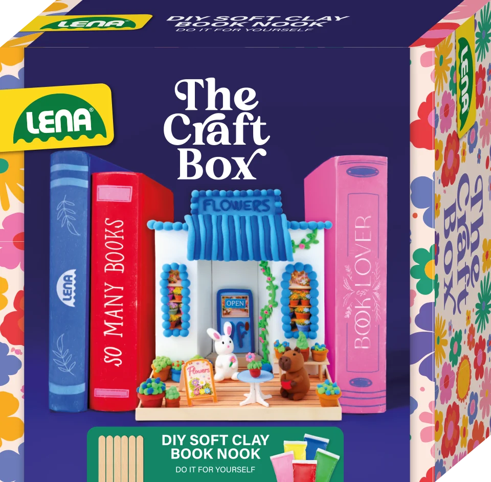 Soft Clay Book Nook Kreativset mit Blumenladen-Motiv aus lufttrocknendem Ton zum Selberbasteln